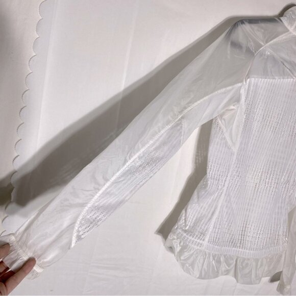 Lululemon Athletica White Run Wild Semi Sheer Partial Mesh Activewear Jacket 4 - Picture 11 of 16